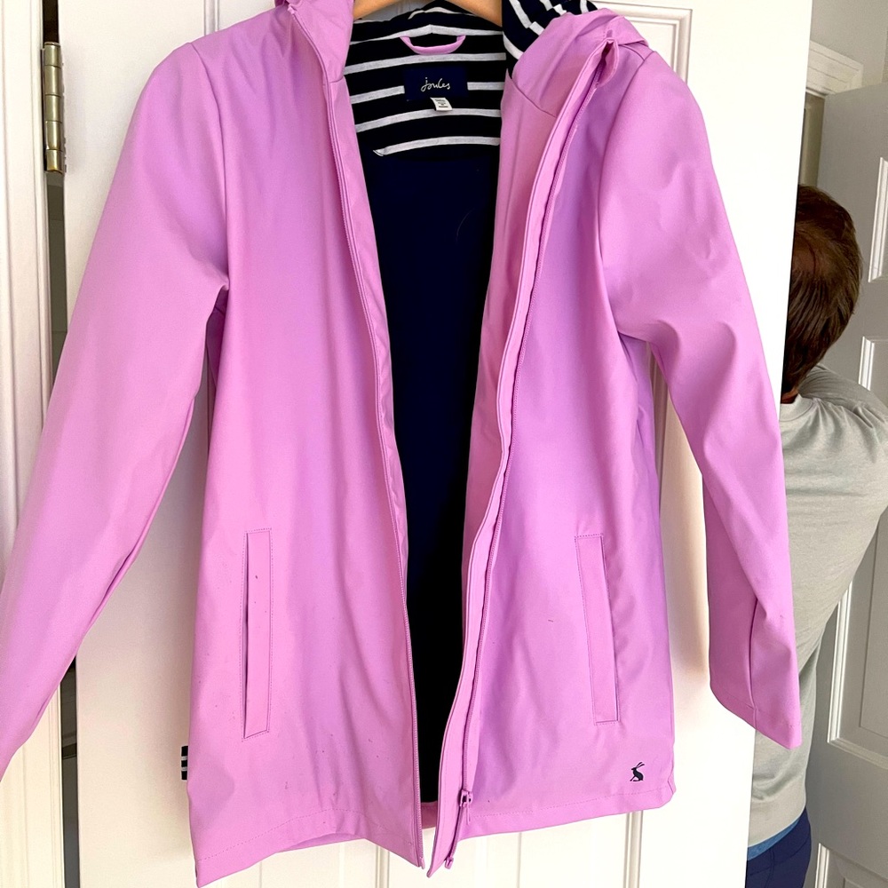 British Brand Joules, showerproof pink raincoat for girls size 10